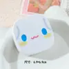 Estuche para lentes de contacto con estampado de dibujos animados lindos, caja de almacenamiento compacta y elegante para niñas