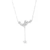 Collar de Borla de Mariposa Luminosa para Mujer, Lujo Ligero, Sensación de Alta Gama, Colgante de Estrella de Pedrería, Cadena para Clavícula, Moderno, Versátil, Colgante Creativo