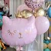 Nuevo Globo de Película de Aluminio Estilo Corona Gato Rosa Negro Estilo Ins Fiesta de Cumpleaños para Niñas Decoración para Fotos