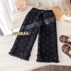 Pantalones Vaqueros Forrados de Polar para Niñas, Estilo Tassel, Pierna Recta, Pantalones Casuales Engrosados de Invierno para Bebés