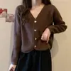 Abrigo estilo Chanel otoño e invierno ropa de mujer estilo coreano cuello simple cárdigan de punto transpirable de un solo botón suéter de manga larga