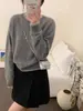 Suéter de Lã de Seda 100% Gola Redonda Feminino Outono Inverno Estilo Básico Slim Fit Manga Longa Amigo da Pele Camada Interna Top de Lã