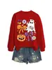 Sudadera linda y divertida de Halloween para mujer con diseño de fantasma, moño, flor, calabaza, murciélago para Amazon, Wish y tiendas independientes