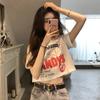 Desenho animado impresso Ins Top Cross-border 2023 verão nova chegada camiseta branca de manga curta para estudantes estilo coreano slim-fit