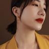 Marca estilo francés ins joyería areteU aretes geométricos aretes acero de titanio aretes de oro de 18k F456