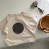 Camiseta Infantil Corea del Sur Manga Corta Verano Estilo Coreano Occidental Suelta Niñas Bebé Lunares Verano Color Sólido Camisa