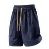 Pantalones Cortos de Hombre Pareja Casual Versátil Verano Seda de Hielo Secado Rápido Pantalones Cortos Ropa Exterior Holgado Moda Deportiva Pierna Recta