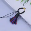 Llavero Cordón de Nudo de Diamante con Borla Corta Bo Ting Accesorios Semi-Terminados para DIY Colgante de Borla Pequeña Joyería