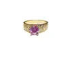 Anel Cor de Ouro com Diamante Mosane Rosa de 1 Quilate Série Moda Feminina Luxo Leve Anel Mosane Cor Branca Super Feminino