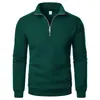 Sudadera de Forro Polar de Color Sólido con Cuello Alto y Media Cremallera para Hombre, Nueva Colección Otoño/Invierno 2026, Cómoda, Versátil, Casual, Camiseta Térmica Cálida