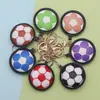 Llaveros creativos de cuero PU multicolor para baloncesto, fútbol, béisbol, tenis, colgantes de llave deportivos al por mayor