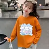 Camiseta Moderna de Manga Larga para Niños Mayores, Atuendo de Otoño para Bebés, Nueva Camiseta de Algodón Puro para Niñas de Primavera y Otoño, Camiseta Básica para Niños
