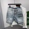 Shorts de Trabalho Vintage Lavado Pesado para Homens, Perna Reta Solta Moda Jeans Tendência Marca Calças de Cinco Pontos, Versátil Estilo Coreano Tendência