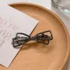 Pasador Negro Gunmetal para Mujer, Pinza de Lado con Moño Completo de Diamantes de Lujo Ligero, Elegante Pinza para Flequillo de Frente, Pinza de Pato