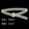 Cinto de Pérolas com Cordão Doce Elegante Elástico Largo Selo de Cintura com Diamantes Europeu e Americano Retrô Cinto Decorativo para Mulheres