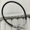 Panjia Prata Esterlina S925 Corda de Couro Couro Trançado Preto Pulseira Simples da Moda Pulseira de Desenho Animado Feminina Joia de Mão Personalizada