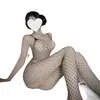 Lencería sexy de talla grande para parejas, body de malla transparente, medias de malla, una pieza, seductor, ropa de dormir sin retirada