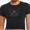 Camiseta informal de verano y otoño estilo Harajuku para mujer, jersey de cuello redondo corto ajustado con perforación en el ombligo, estilo Anime, para uso interior y exterior, Y2K