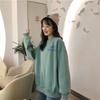 Sudadera de Cuello Redondo 2026 Nueva Moda Estilo Coreano para Mujer Holgada Otoño e Invierno Pulóver Polar Grueso Top para Estudiante