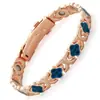 Pulsera Magnética Popular Transfronteriza Europea y Americana, Elegante Aleación de Trébol de Lujo Ligero Incrustada con Diamantes, Pulsera Magnética Antiestática de una Sola Fila