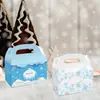 Dd068 Comercio Exterior Navidad Mundo de Hielo y Nieve Muñeco de Nieve Copo de Nieve Estilo Hermoso y Fresco Caja de Regalo de Papel Kraft con Asa