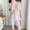 Estilo Nuevo Primavera y Verano para Mujer Sexy Espalda Descubierta Seductor Conjunto de Shorts con Tirantes y Encaje Ropa para el Hogar Conjunto de Tres Piezas Transfronterizo