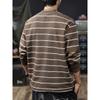 Sudadera de Algodón Jacquard Retro Americana de 280g de Falso Dos Piezas con Rayas para Hombre 2026 Otoño Nueva Moda Marca Holgada de Manga Larga