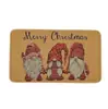 Felpudo de entrada navideño transfronterizo, alfombra con estampado de dibujos animados creativos con Papá Noel y gnomos, felpudo de cristal de terciopelo