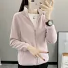 Chamarra de Felpa para Mujer 2025 Nueva Cálida Otoño e Invierno Casual con Forro de Felpa Engrosada Polar Doble Cara Cuello Alto Sudadera para Mujer