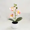 Flor Simulada Cymbidium Planta em Vaso Decoração Escandinava Escritório Sala de Estar Mesa de Trabalho Interior Bonsai Ornamentos de Plantas Verdes Flor Simulada