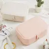 Caja de Almacenamiento de Joyería Portátil, Compacta para Viaje, Gama Alta, Exquisita, Gran Capacidad para Pendientes, Anillos, Collares, Caja de Joyería Antioxidante