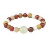 Estilo étnico cuentas multi-tesoro Nudo de bambú proverbio de seis palabras Piedra lunar pulsera rosario pulsera hombres y mujeres círculo único joyería de pareja