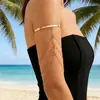 Joyería Transfronteriza Europea y Americana Pulsera Simple Abierta para Combinar con Todo Geométrico Cruz Cadena con Borlas Colgante Pulsera para Mujer Vacaciones
