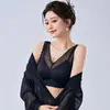 Ventas Directas de Fábrica Popular Transfronteriza Encaje Satén Sin Costuras Ropa Interior Estilo Delgado Sujetador Push-Up Inalámbrico para Mujer