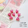 Liga enrugada coração DIY frisado telefone móvel cadeia pingente mão-feito brincos pulseira colar cor todos-jogo coração contas de amor