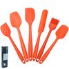 Amazon venda quente utensílios de cozinha de silicone raspador de creme conjunto de seis peças ferramenta de silicone para assar espátula pincel de óleo terno