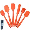Raspador de silicone para assar transfronteiriço 6 peças conjunto de espátulas raspadoras de bolo e creme Pincel de óleo integrado Conjunto de 6 peças