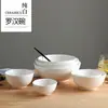 Bol Grande de Cerámica Blanca Pura Clásica de Magnesio para Hotel Restaurante, Bol Pequeño Blanco Espesado, Bol para Sopa, Se Puede Personalizar con Logo