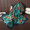 Lenço de seda brilhante elegante da moda feminino fino macio lenço de seda artificial tamanho grande xale de proteção solar TikTok entrega ao vivo