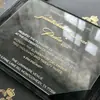 Venta al por mayor transfronteriza de nuevas invitaciones de boda, invitaciones de acrílico de alta gama con estampado dorado, invitaciones de boda de terciopelo con tacto premium