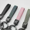 Chaveiro de couro para carro transfronteiriço, chaveiro artesanal com padrão de diamante, chaveiro de casal, chaveiro de bolsa e carro