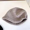 Chapéu de Tricô de Caxemira Super Macio Misturado Chapéu Quente de Lã Jacquard Diamante Pulôver Chapéu Empilhado Feminino Outono e Inverno