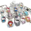 Sanrio Hello Kitty Colgante de Acrílico Pixelado Llavero de Dibujos Animados Lindo Decoración para Mochila de Estudiante Pequeño Regalo