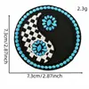Patch Bordado Turquesa Boêmio Decoração Xadrez de Cowboy Ocidental Patch de Emblema Bordado para Roupa Bolsa