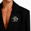 Broche Animal Aranha, Alfinete de Lenço Fashion com Strass, Acessório de Cristal, Broche Decorativo