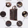 Bolso de Mano de Cuero Crazy Horse para Hombre, Neceser de Cuero Genuino, Piel de Vaca de Capa Superior Retro, Bolsa de Almacenamiento Multifuncional de Gran Capacidad, Venta al por Mayor