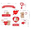 Decoración de Pastel para Hornear el Día de San Valentín Oso Dulce Cuadros Dulces Corazón Enchufe Bandera de Pareja Enamorada