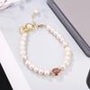 Pulsera de Perlas de Agua Dulce Alienígena Pulsera de Concha con Pedrería Microincrustada Pulsera de Personalidad de Moda Estilo Coreano Celebridad de Internet para Mujer