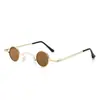 Gafas de Sol Redondas Pequeñas Estilo Retro Gafas Redondas Famosas en Internet para Mujer para Cara Pequeña Gafas Combinables Rojas con Cadena