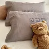 Han Feng Oso Acolchado de Algodón Bordado Funda de Almohada Individual Dormitorio de Estudiante Cambio de Funda de Almohada de Algodón 48*74'